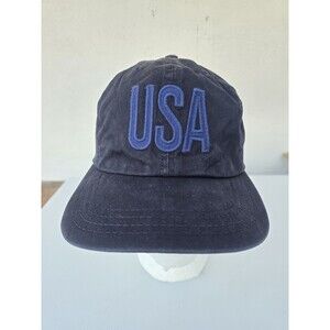 Polo Sport Ralph Lauren USA Spellout Black Blue Strapback Hat